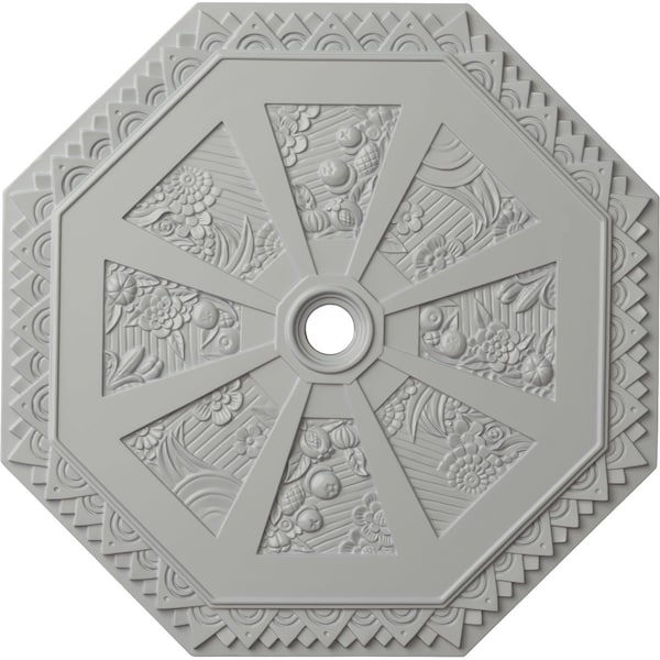 Ekena Millwork Spring Octagonal Ceiling Medallion (Fits Canopies up to 3"), 29 1/8"OD x 2 1/4"ID x 1 1/8"P, Frost CM30SPFRF - main
